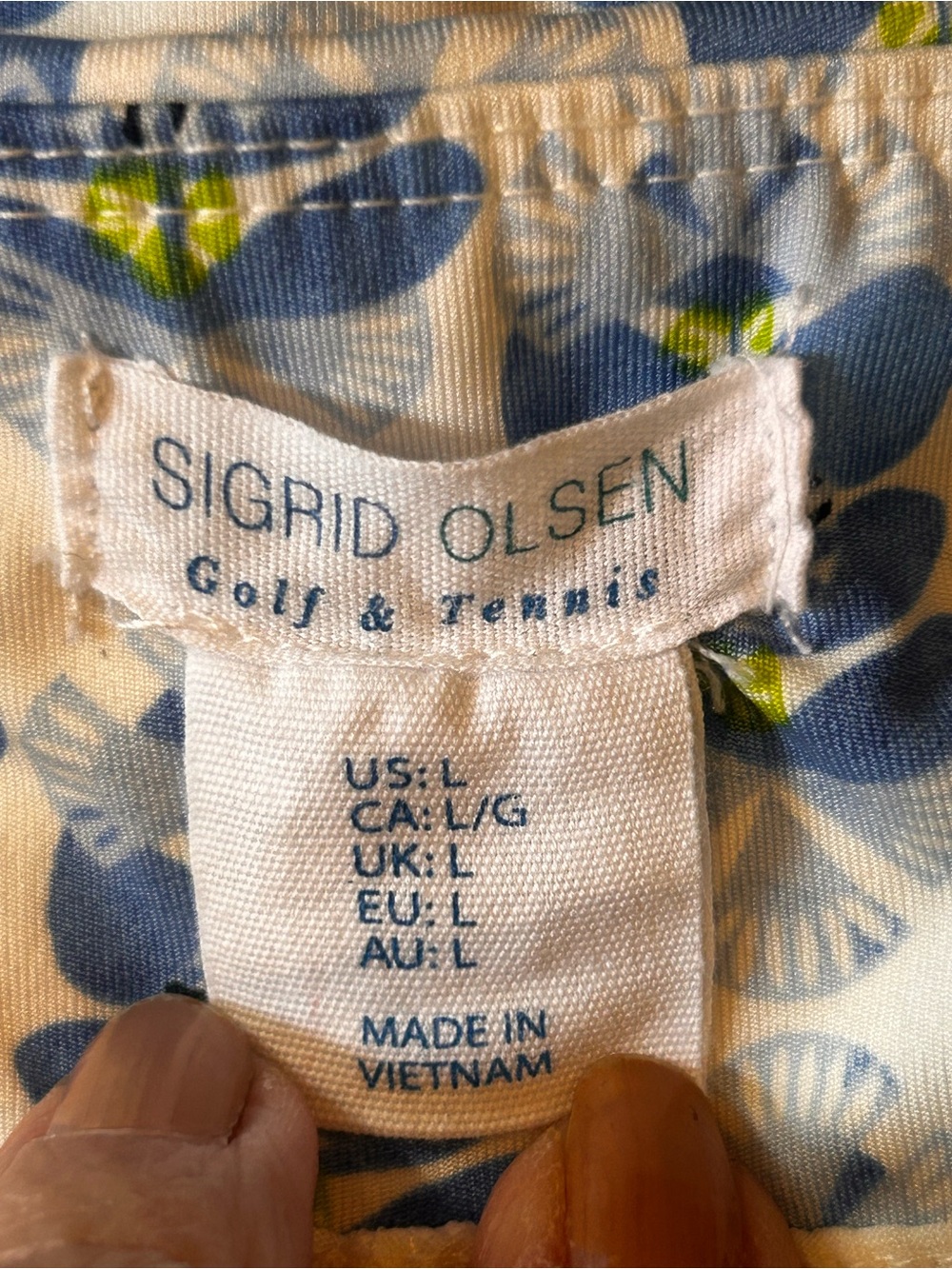 Floral Golf Tennis Skort Pull-On UPF 50 Pockets Blue White Size L - Picture 2 of 6